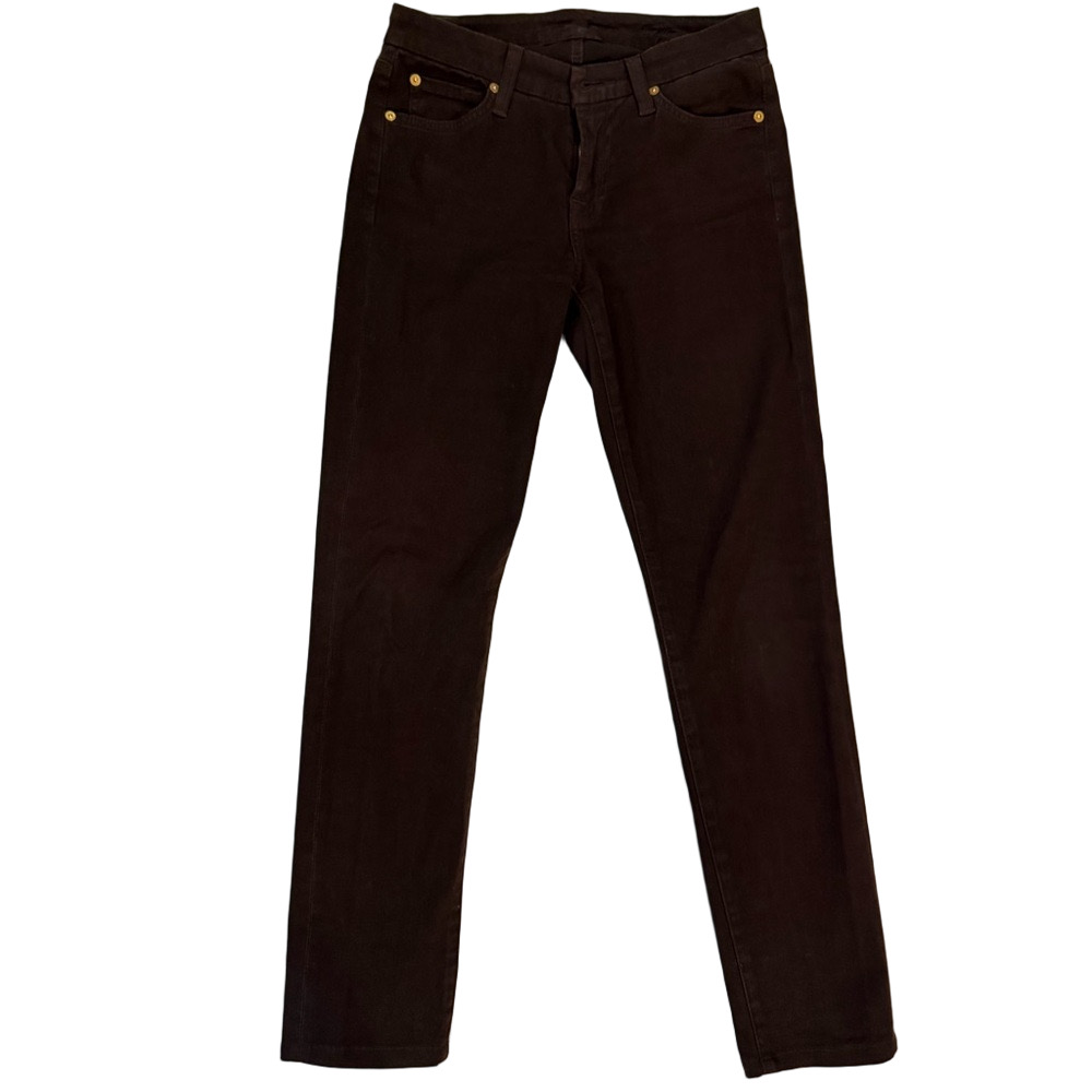 Woman’s Dark Brown Skinny Velvety Jeans